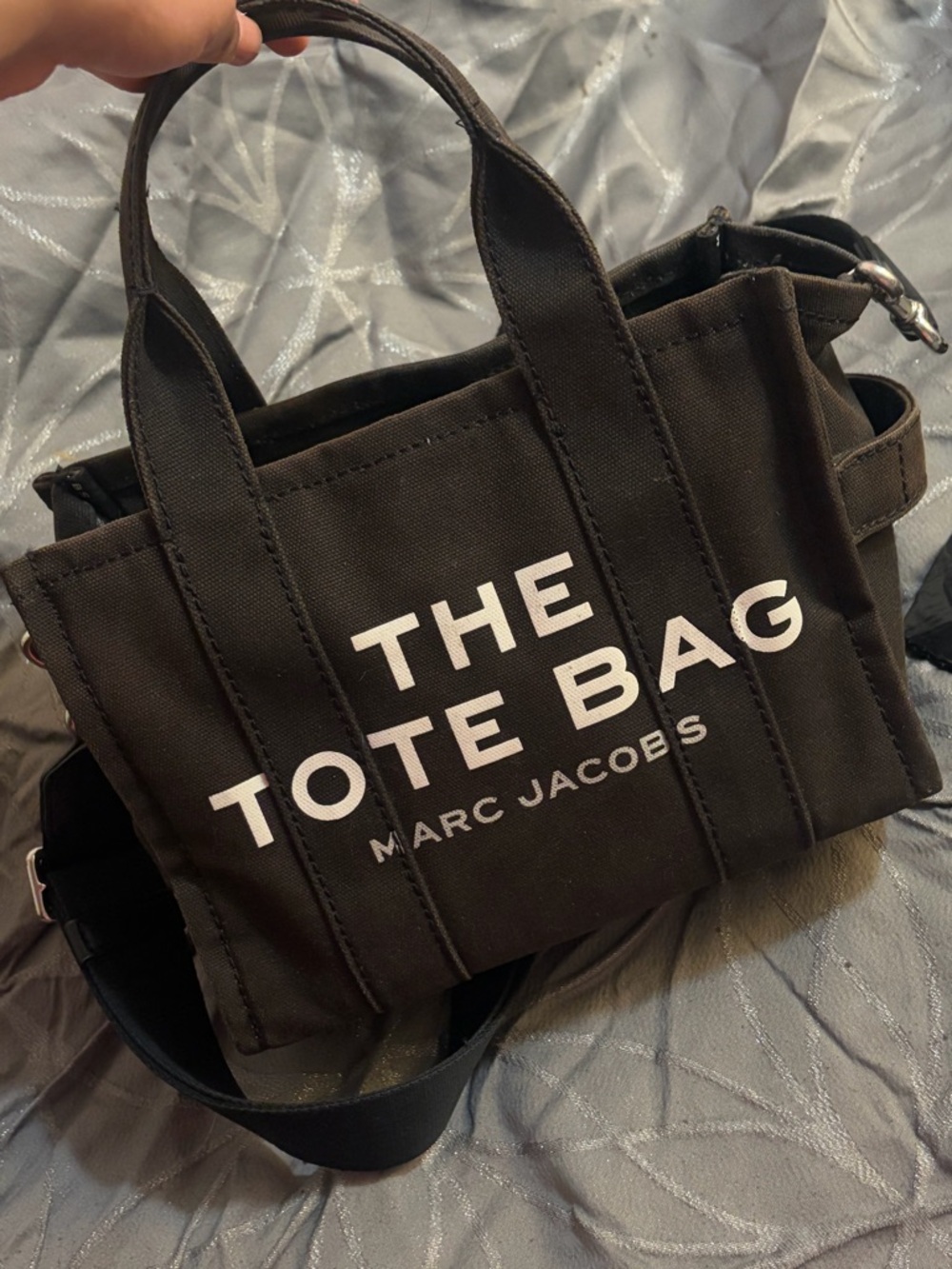 Marc Jacobs Black Canvas 'The Tote Bag' Mini Tote
